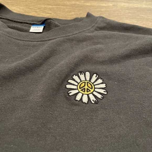 Old Navy Pullover Girls XL Floral Peace Design - Picture 2 of 4